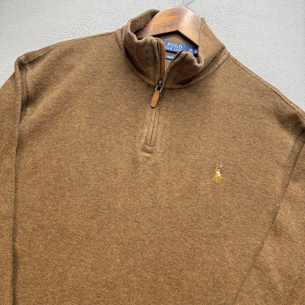 Polo Ralph Lauren Estate Rib Quarter Zip Pullover Mens XL Sweater Pony Preppy